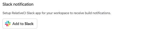 RelativeCI Slack installation setup