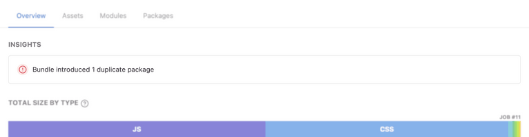 Bundle analysis - duplicate packages insight