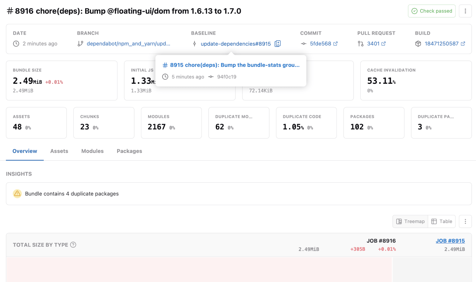Job details dynamic baseline