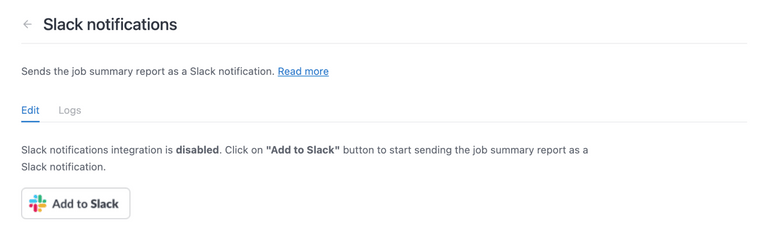 Configure Slack notifications