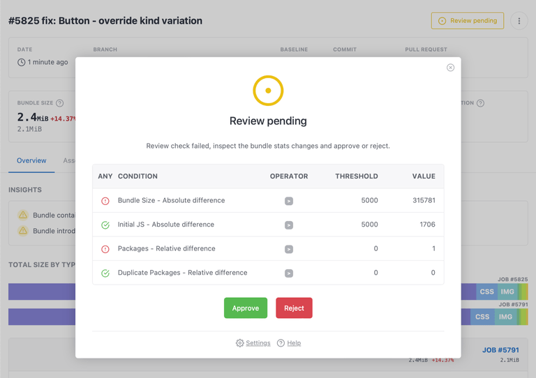 GitHub Commit Status review - RelativeCI - Catch bundle regressions ...
